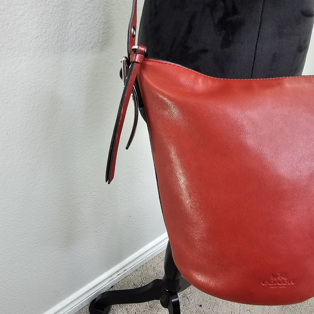 Coach Bleecker Sport Mini Duffle Bucket Red Purse With COA - Picture 10 of 15